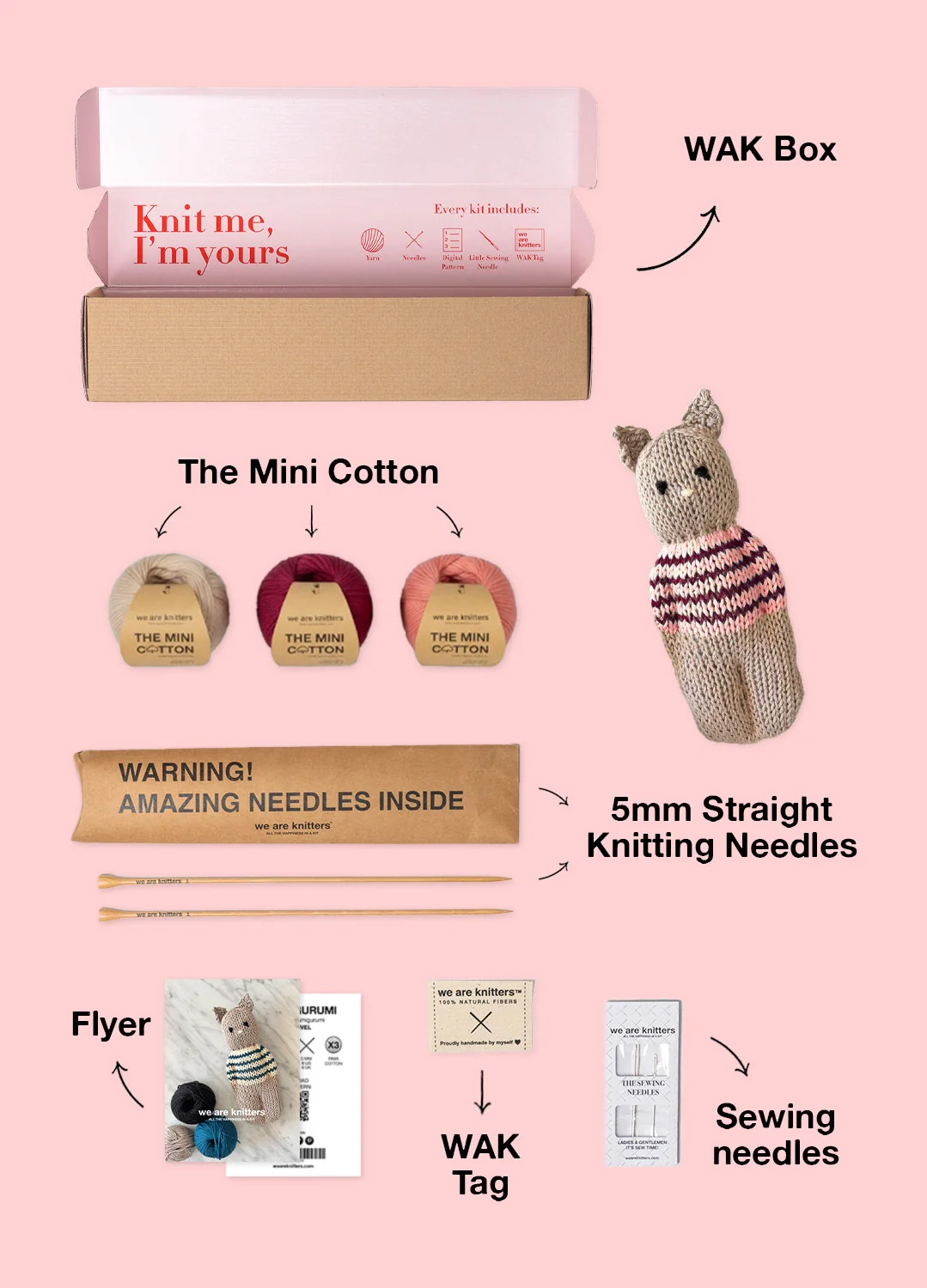The Knitty Kitty - Mini Knitted Cat Kit - Image 3