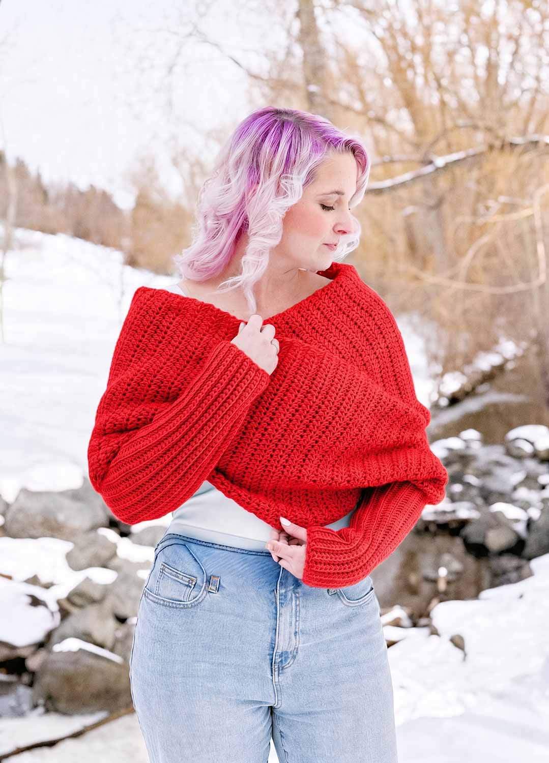 Easy Crochet Sweater Scarf x @knitatude Kit - Yummy Yarn Fine Version - Image 5