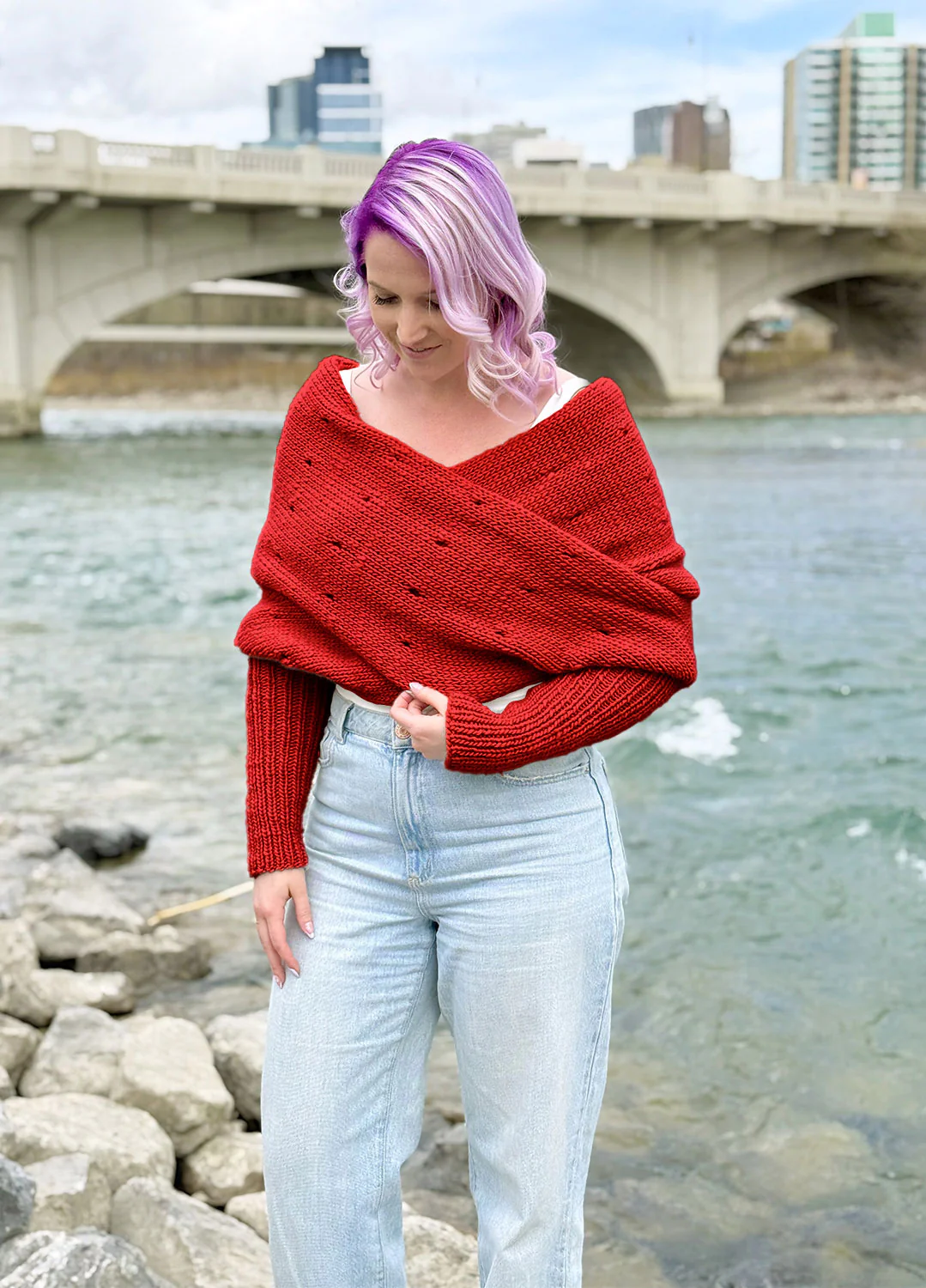 Easy Eyelet Sweater Scarf x @knitatude Kit - Monthly Deal - Image 2