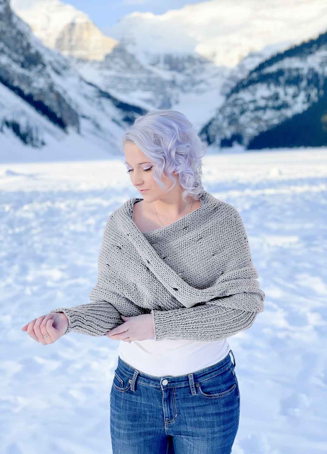 Easy Eyelet Sweater Scarf x @knitatude Kit - Petite Wool Version - Image 7
