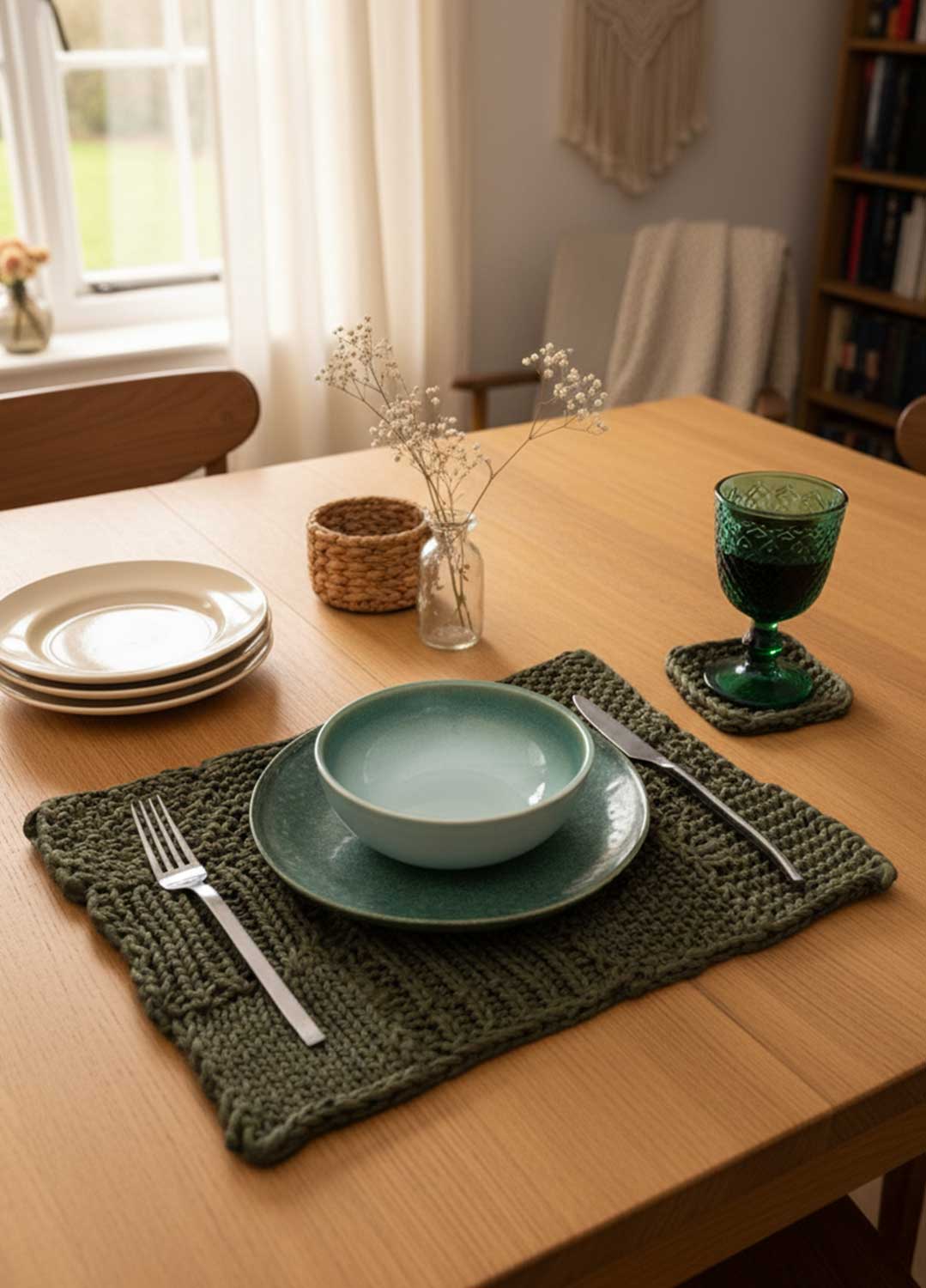 Stitch Sampler Kit: Learn The Basics Knitting Kit - Make your first Placemat & Coasters - Image 7